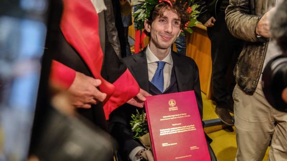 Mauro Glorioso il giorno della sua laurea
