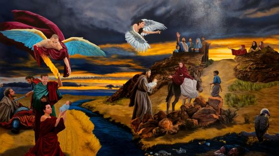 Alessandro Fantera, La famiglia esule, olio su tela