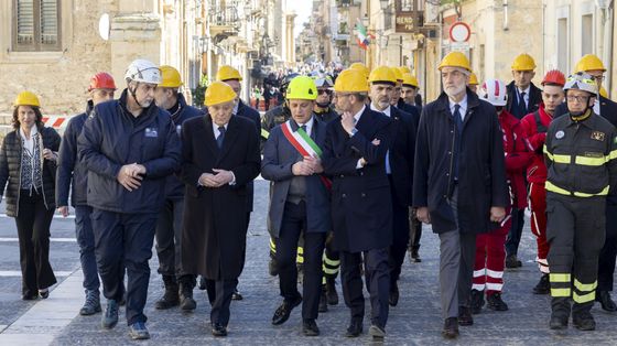 Il presidente della Repubblica Sergio Mattarella a Niscemi
