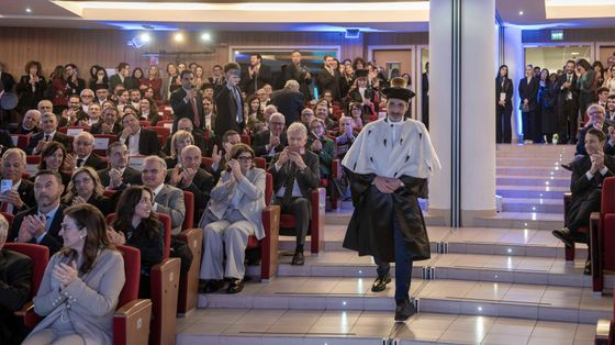 Il rettore del Campus Bio-Medico di Roma, Rocco Papalia, all'inaugurazione dell'anno accademico