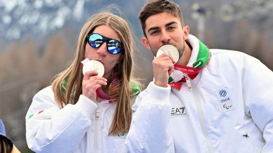 Medaglie azzurre. In gigante Chiara Mazzel d'argento con Fabrizio Casal