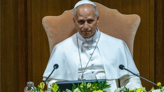 Papa Leone XIV alla presentazione dell'enciclica Magnifica humanitas