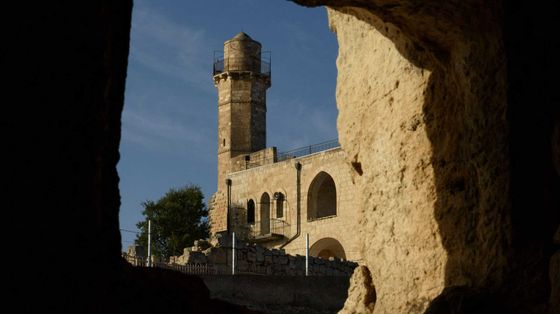 La torre del sito di al-Nabi Samwil-Nabi Samuel, il luogo di sepoltura del profeta Samuele a nord di Gerusalemme