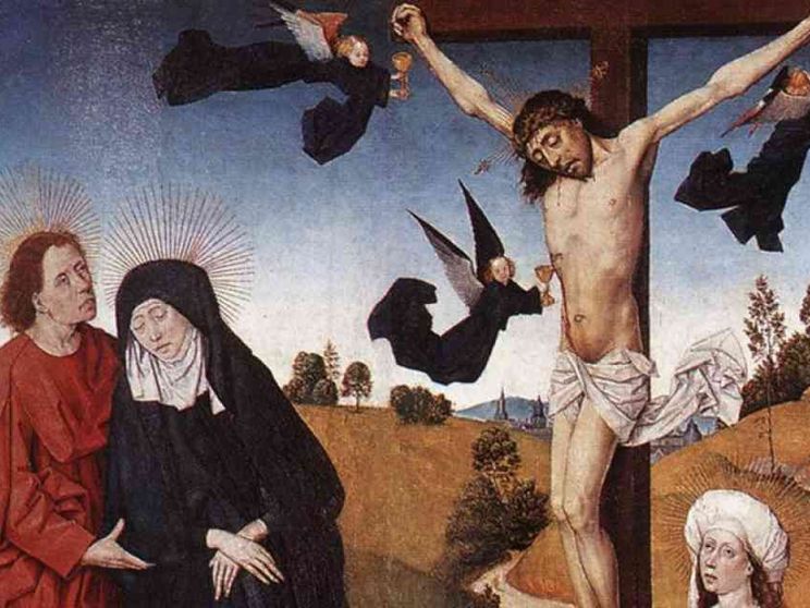 Madre in cammino con grande dolore