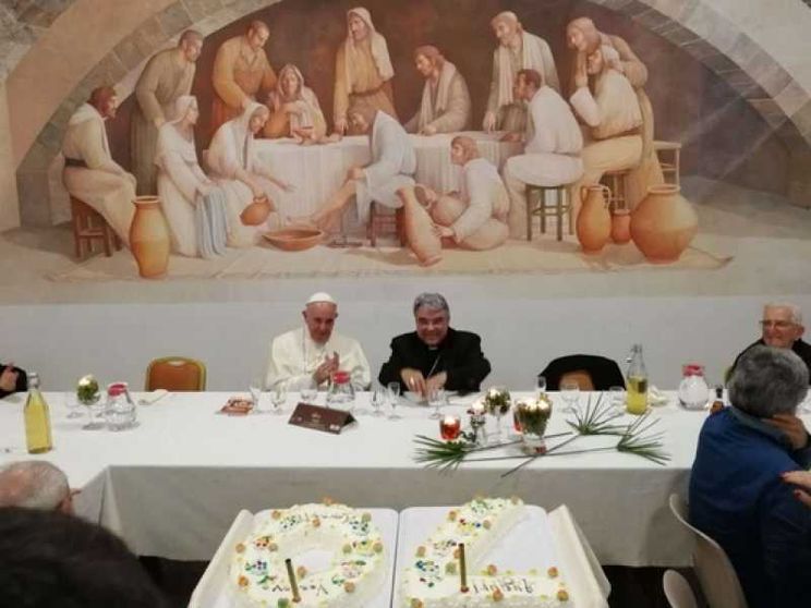 Papa Francesco ad Albano per festeggiare i 70 anni di monsignor Semeraro