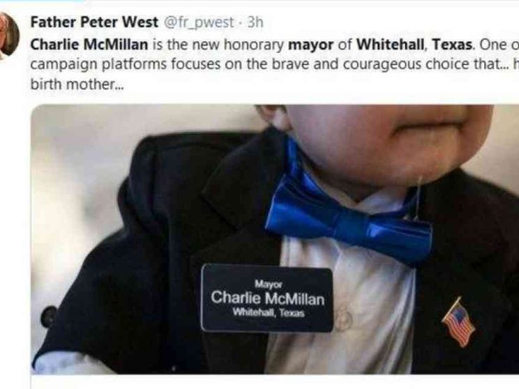 A sette mesi eletto sindaco onorario un bambino scampato all'aborto