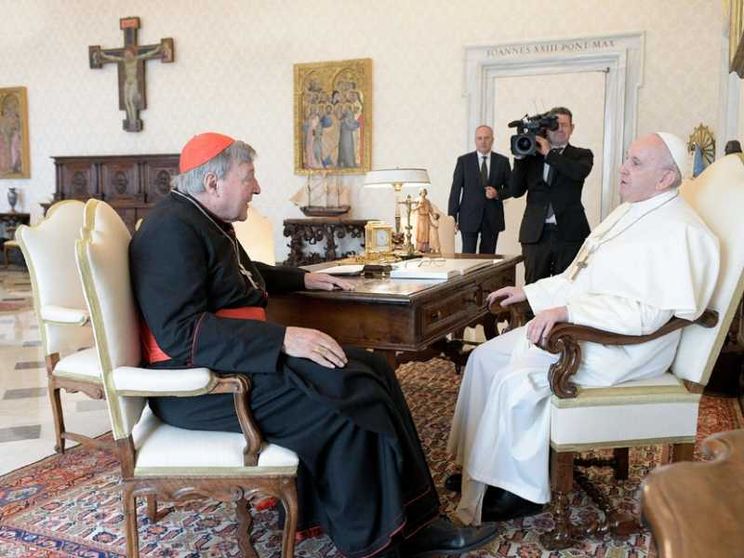 Il cardinale George Pell in udienza da papa Francesco