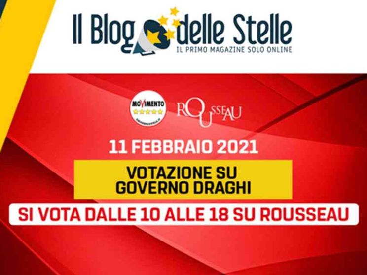 Il 59% vota sì, via libera dei 5 stelle al governo Draghi