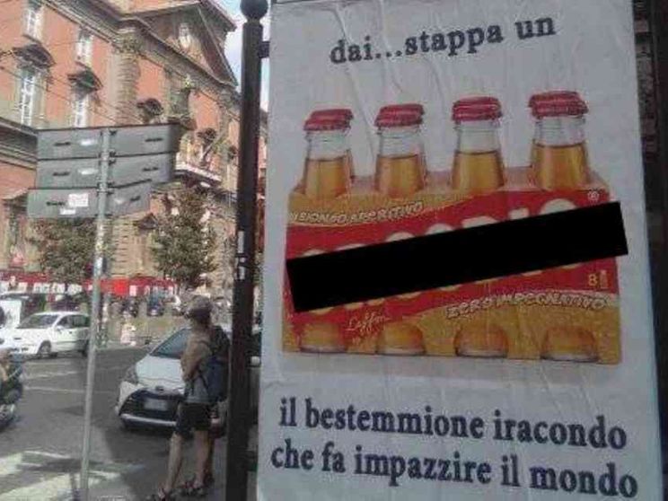 Napoli-choc, manifesti con bestemmie per mostra promossa dalla Giunta