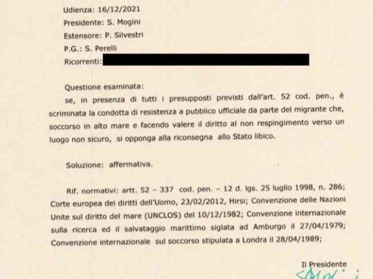 Cassazione: assolti profughi “ribelli”. Condannati i respingimenti in Libia
