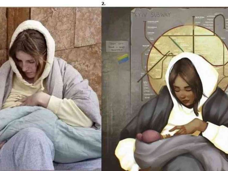 Madonna con Bambino nella metropolitana di Kiev