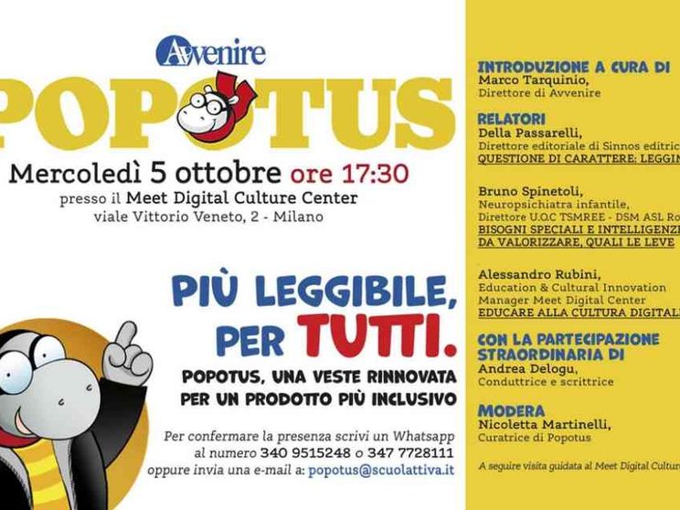 Popotus, la nuova veste ad alta leggibilità. L'invito alla presentazione