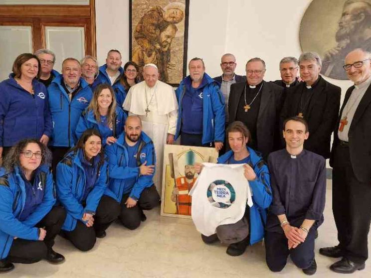 Papa Francesco incontra i soccorritori di Mediterranea