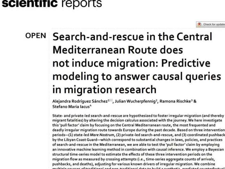 Nature: parlare di "pull factor" è antiscientifico