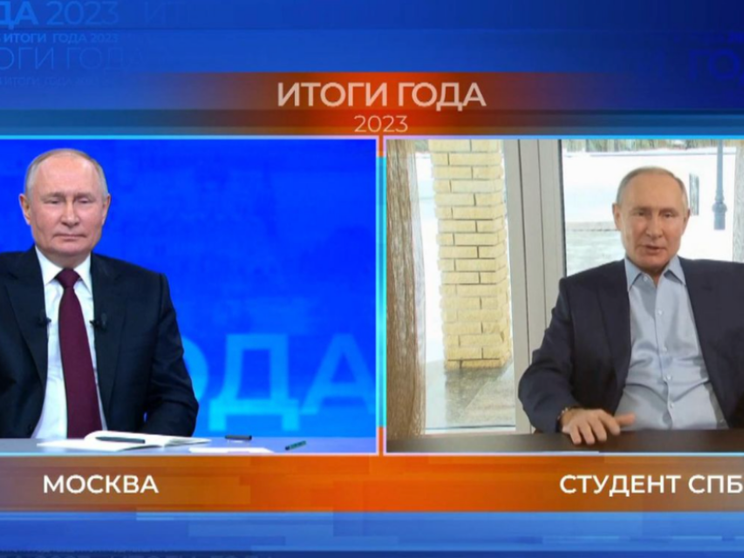 Putin riesce a intervistare se stesso: «Stanno finendo le armi regalate a Kiev»