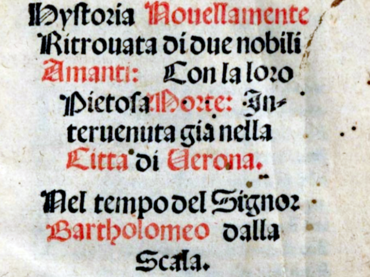 I cinque secoli di Romeo e Giulietta: Luigi Da Porto prima di Shakespeare