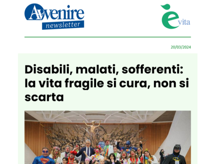 Il meglio dell'informazione bioetica? Iscriviti alla newsletter di è vita