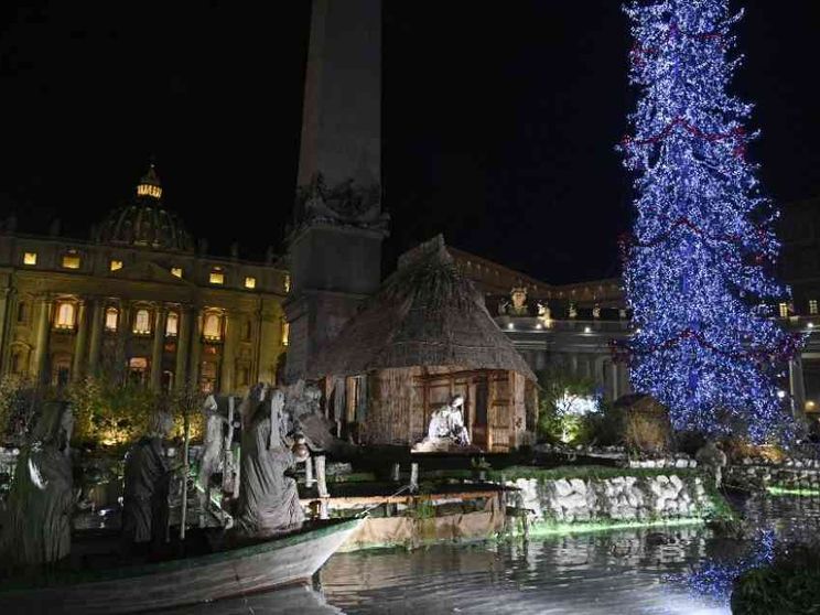 Si accende l'albero di Natale in piazza San Pietro