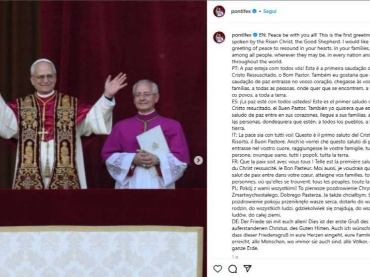 Un nuovo profilo Instagram per papa Leone XIV