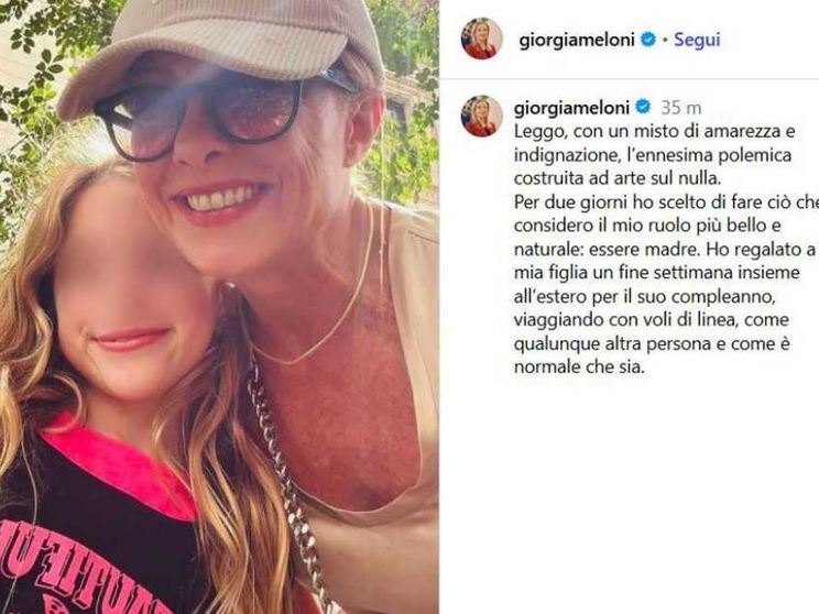 Meloni a New York con la figlia: «Rivendico il diritto ad essere madre»