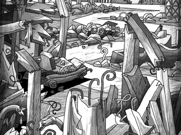 Gaza distrutta nella illustrazione su Popotus