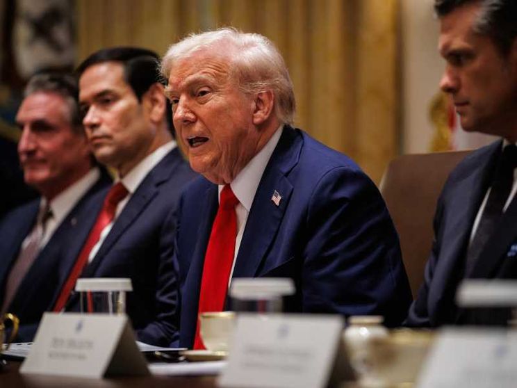 Trump durante le trattative per la pace in Medio Oriente