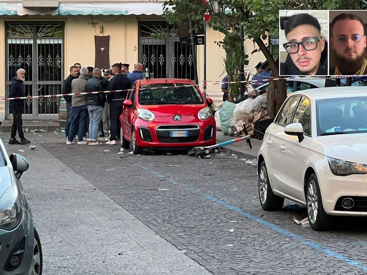 Nella combo, il luogo del delitto, a pochi passi dal Teatro Massimo, nel cuore della movida di Palermo e - nei riquadri - la vittima Paolo Taormina (a sinistra) e l'omicida Gaetano Maranzano