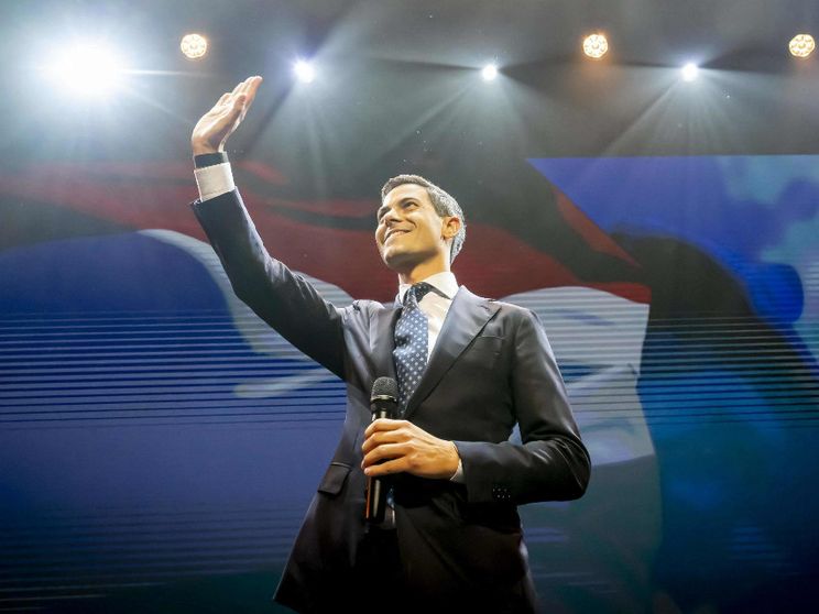 Il leader di D66 (Democratici 66), Rob Jetten, che ha pareggiato l'estrema destra.