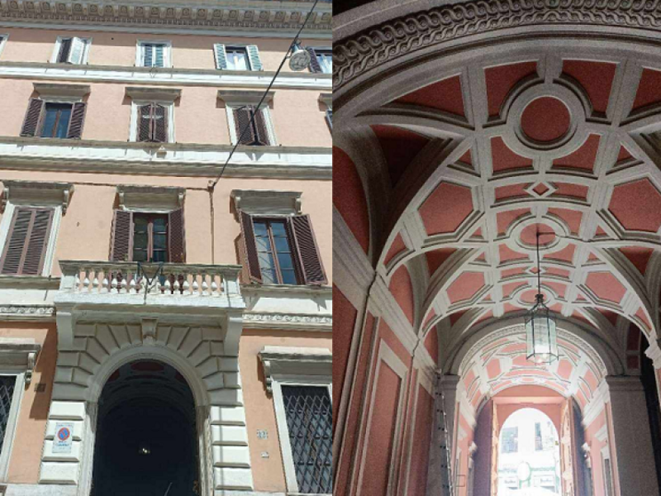 Il palazzo in via delle Mercede 12 a Roma, sottratto alla criminalità organizzata e concesso in uso gratuito dal Comune di Roma all'associazione Teatro Azione. Ufficio stampa Comune d Roma