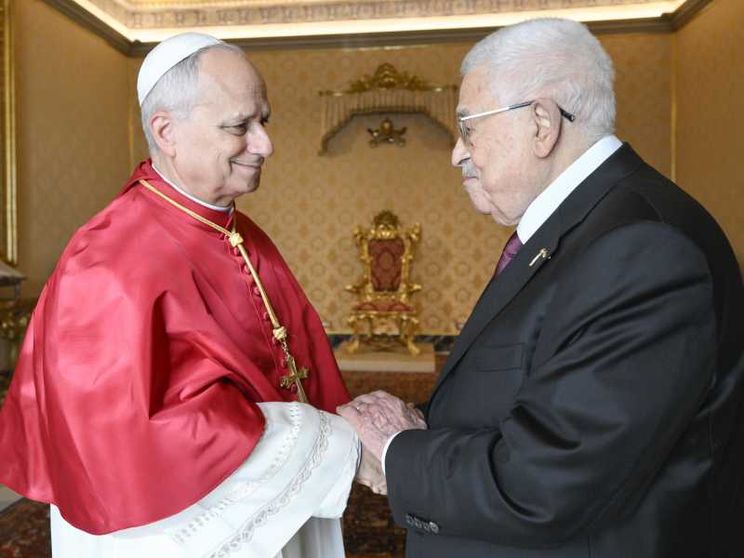 Abu Mazen con Papa Leone XIV