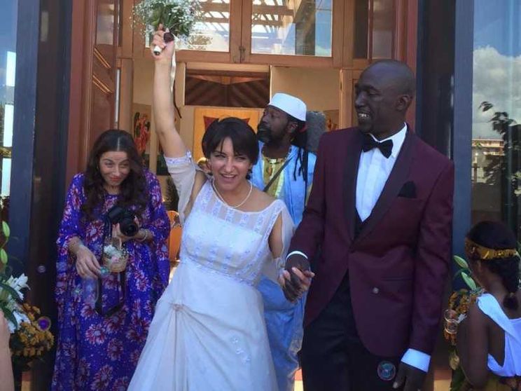 Bruna e Amadou nel giorno del matrimonio