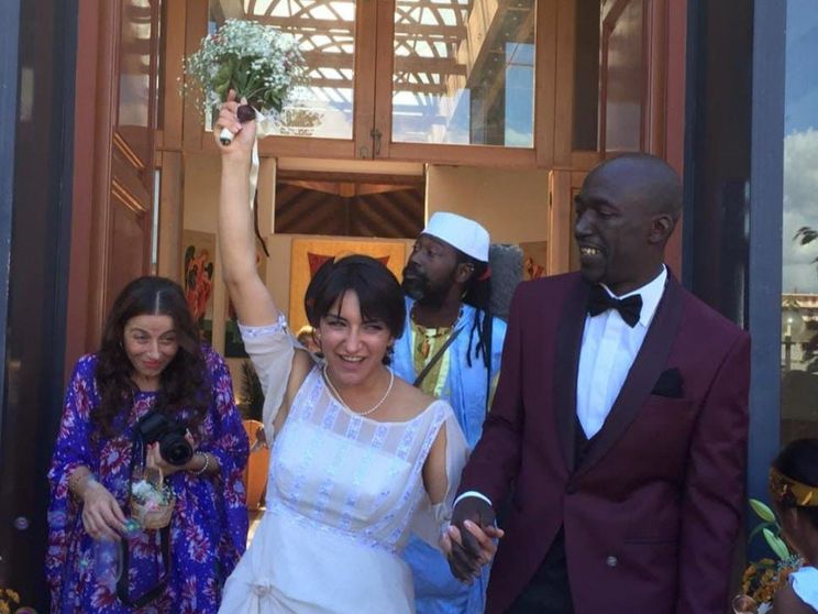 Bruna e Amadou nel giorno del matrimonio