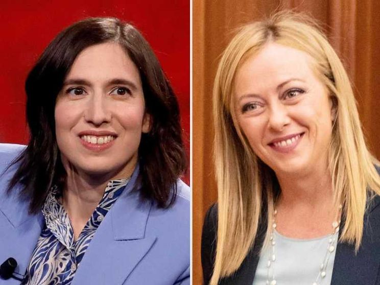 Nella foto sono ritratte la segretaria del Pd Elly Schlein e la premier Giorgia Meloni, leader di FdI