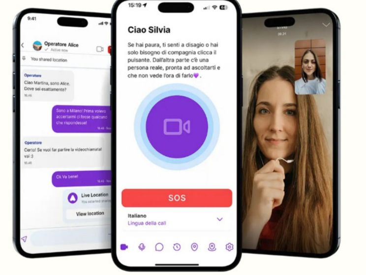 L'app Viola, che permette a una donna di collegarsi in diretta con un operatore mentre torna a casa da sola