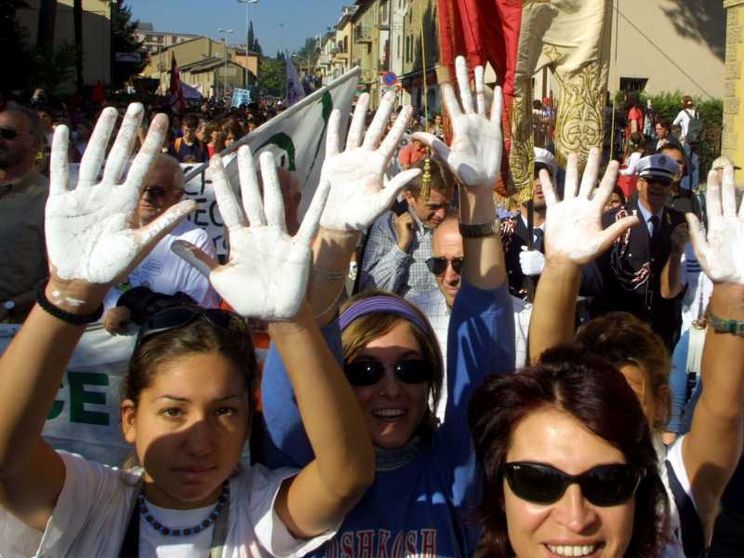Un momento dell'ultima Marcia Perugia-Assisi