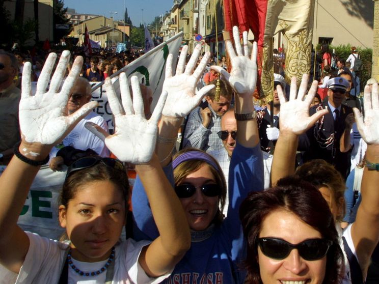 Un momento dell'ultima Marcia Perugia-Assisi