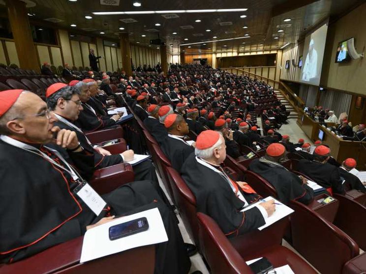 Un momento della sessione conclusiva del Concistoro straordinario nell'Aula del Sinodo