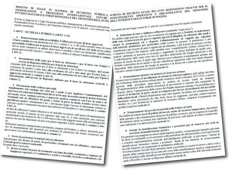 Le prime pagine dei nuovi testi sulla sicurezza