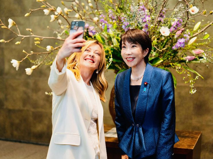 La presidente del Consiglio Giorgia Meloni e la premier giapponese Sanae Takaichi durante la visita di Meloni a Tokyo /ANSA