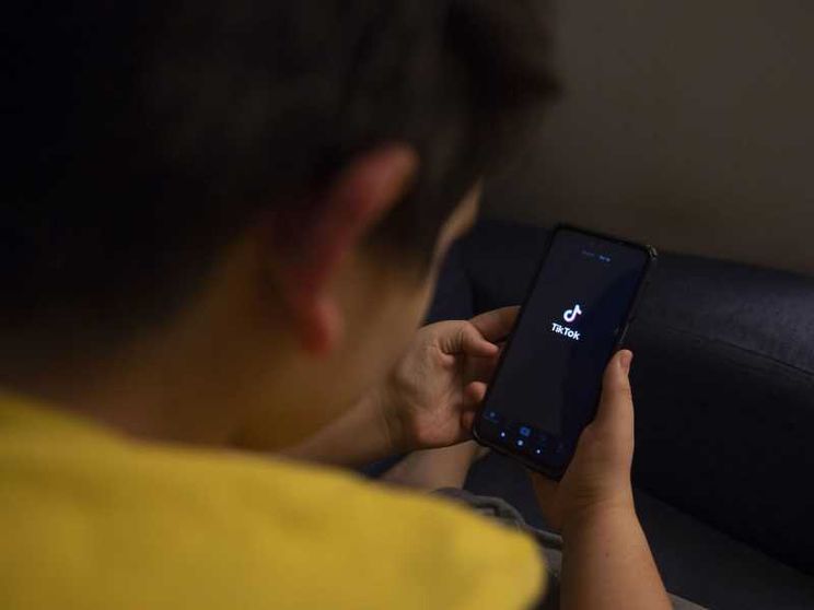 Un ragazzino su TikTok / ANSA