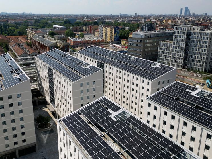 Il villaggio olimpico di Milano. Al termine dei Giochi dovrebbe essere convertito a studentato / FOTOGRAMMA