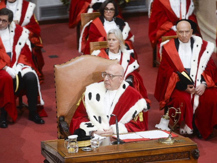 Il primo presidente della Corte di Cassazione Pasquale D'Ascola durante la cerimonia dell'inaugurazione dell'anno giudiziario