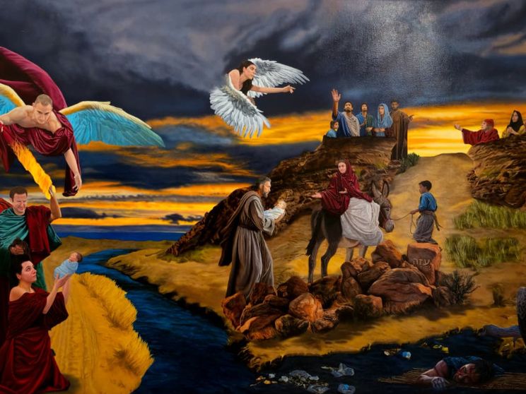 Alessandro Fantera, La famiglia esule, olio su tela