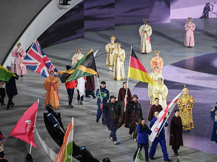 La sfilata degli atleti durante la cerimonia di chiusura delle Olimpiadi