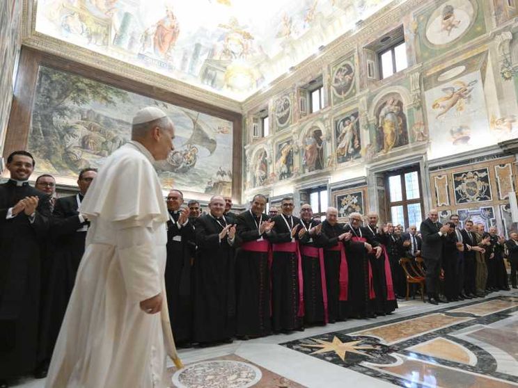 Un momento dell'udienza con l'ordinariato militare in occasione del centenario