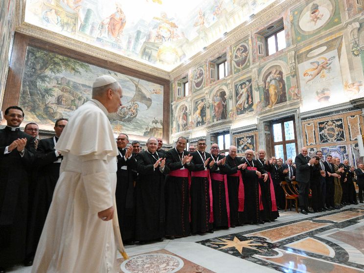 Un momento dell'udienza con l'ordinariato militare in occasione del centenario