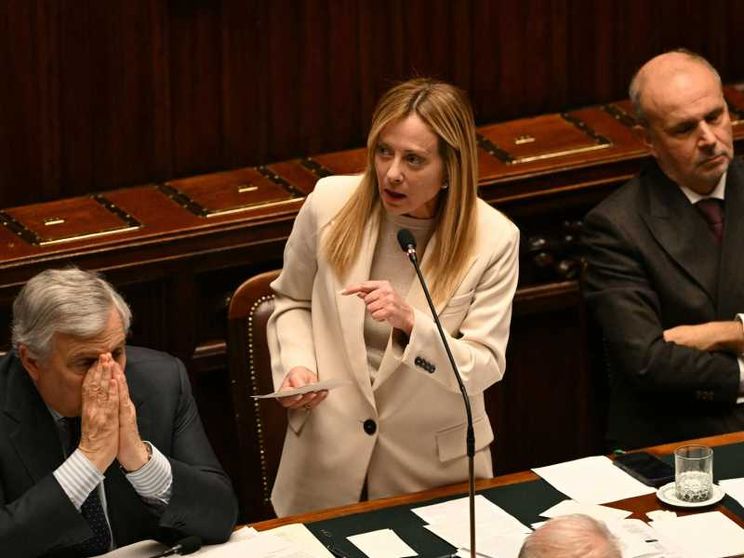 La premier Giorgia Meloni in aula al Senato. Foto Ansa