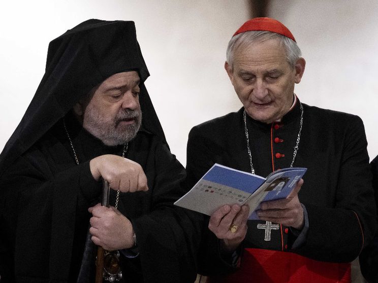 Zuppi assieme a Polykarpos, metropolita d'Italia ed esarca dell'Europa Meridionale, al recente Simposio delle Chiese cristiane che sono in Italia