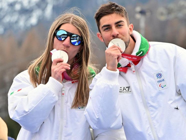 Medaglie azzurre. In gigante Chiara Mazzel d'argento con Fabrizio Casal