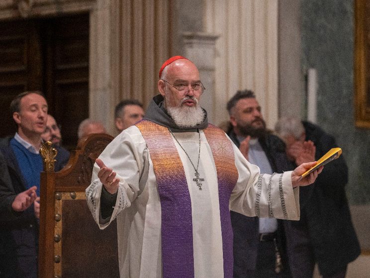 Il cardinale Dominique Joseph Mathieu, arcivescovo di Teheran‑Ispahan, nella basilica di Santa Croce in Gerusalemme